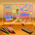 LED Acrylic Light-Up Message Board with 7 Colour Pens | DIY Drawing & Night Light for Kids