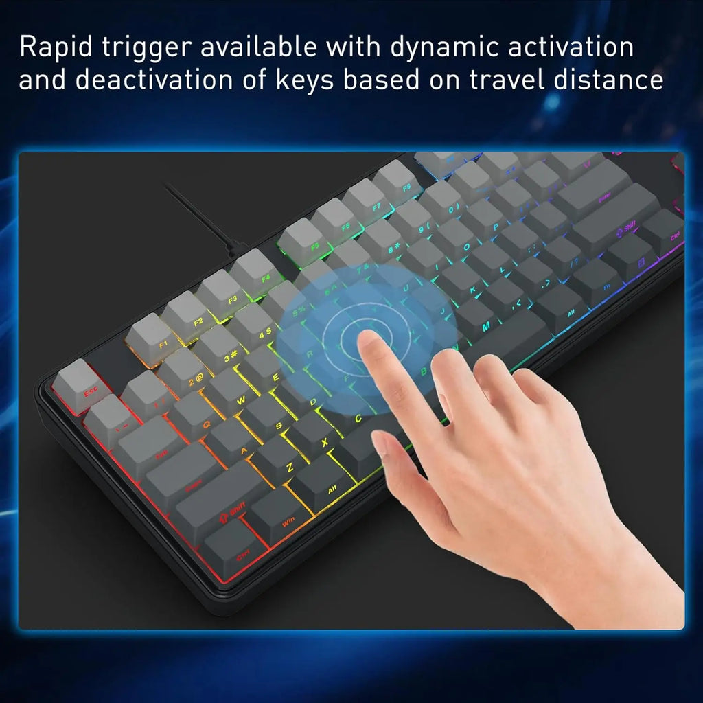 Redragon K707 HE Rapid Trigger Gaming  87 Keys TKL Wired Mechanical Keyboard,Hyper-Fast Actuation Hall Effect Magnetic Switch