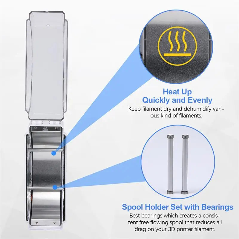 SUNLU S1+ 3D Filament Drying Box Fila-Dryer Drying Filament Storage Box Keeping Filament Dry Holder For 3D Printing Fast Heating