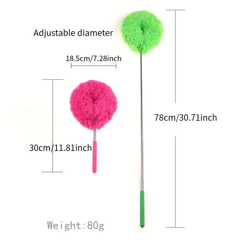 Long Handle Microfiber Ceiling Fan Duster - Reusable, Machine Washable, Easy Clean Brush - Easy to Clean for RV and Home Use