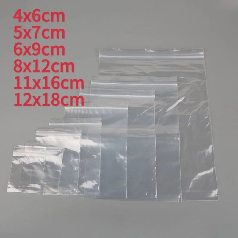 100Pcs/lot Small Zip Lock Plastic Bags Transparent Bag Reclosable Vacuum Storage Bag Clear Bags Ziplock Food Storage zip 2030