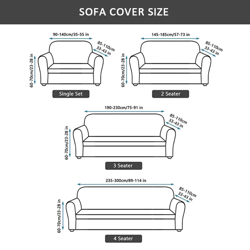 Waterproof Jacquard Stretch Sofa Cover — Anti-Slip, Machine Washable, 1-4 Seater Sizes