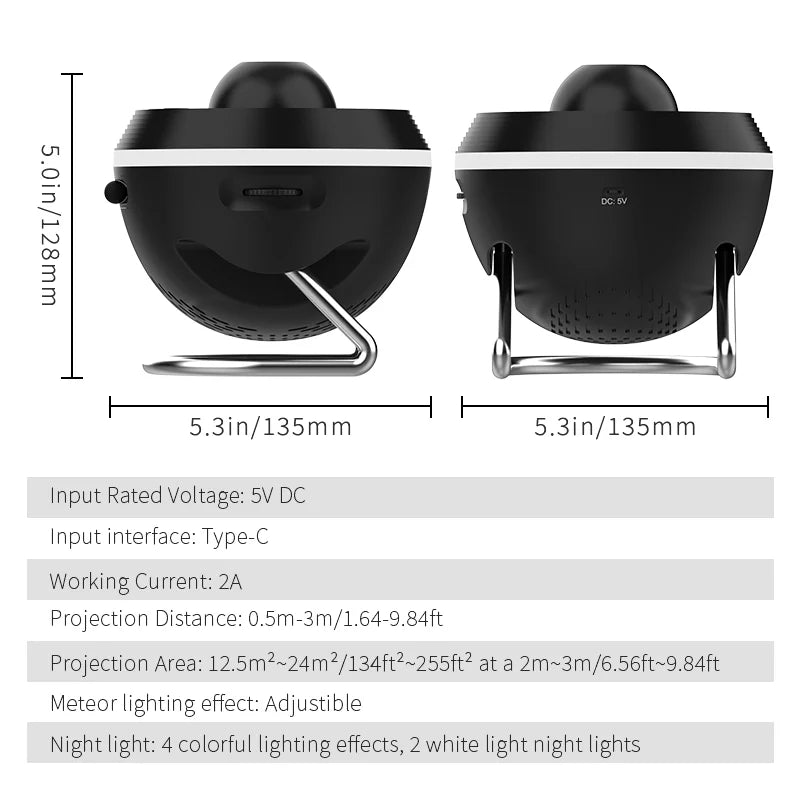 AUSYLE 13-in-1 Galaxy Projector Night Light | Meteor, Planetarium & Star Projector for Bedroom