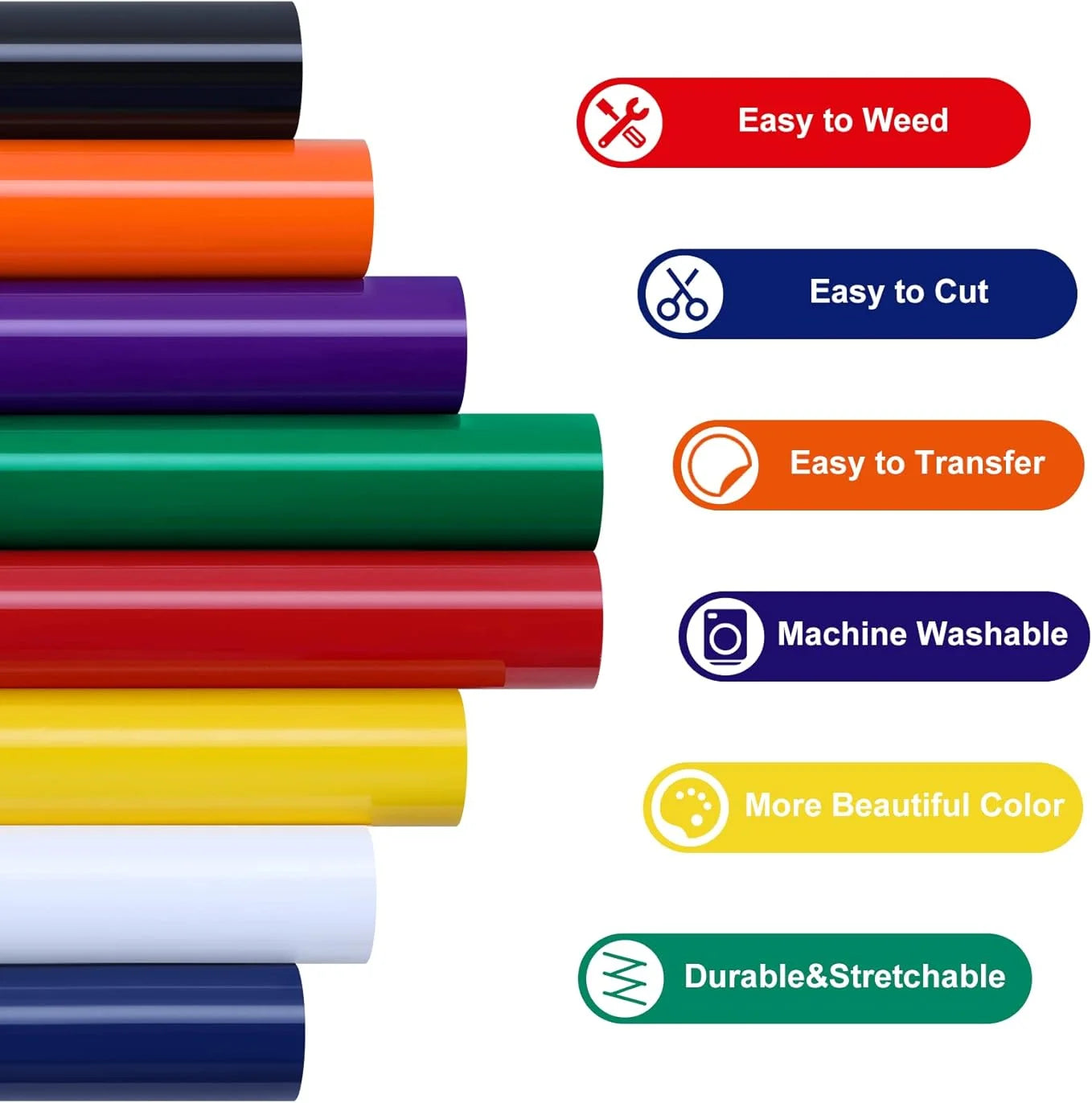HTVRONT HTV Heat Transfer Vinyl Bundle | 12" x 3ft | 14 or 20 Colours