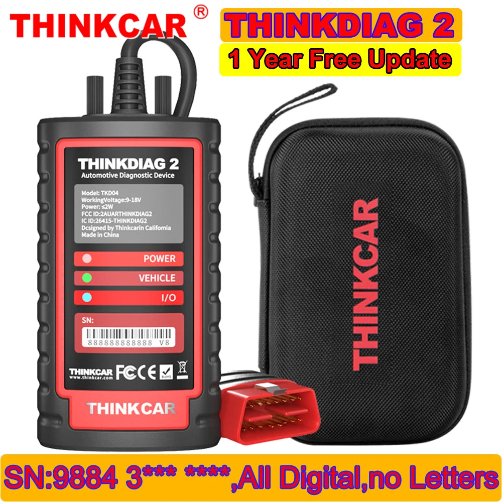 KINGBOLEN Ediag Plus Thinkdiag 2 OBD2 Scanner Support CAN FD 16 Reset Bidirectional Control ECU Coding OBD2 Diagnostic Scanner
