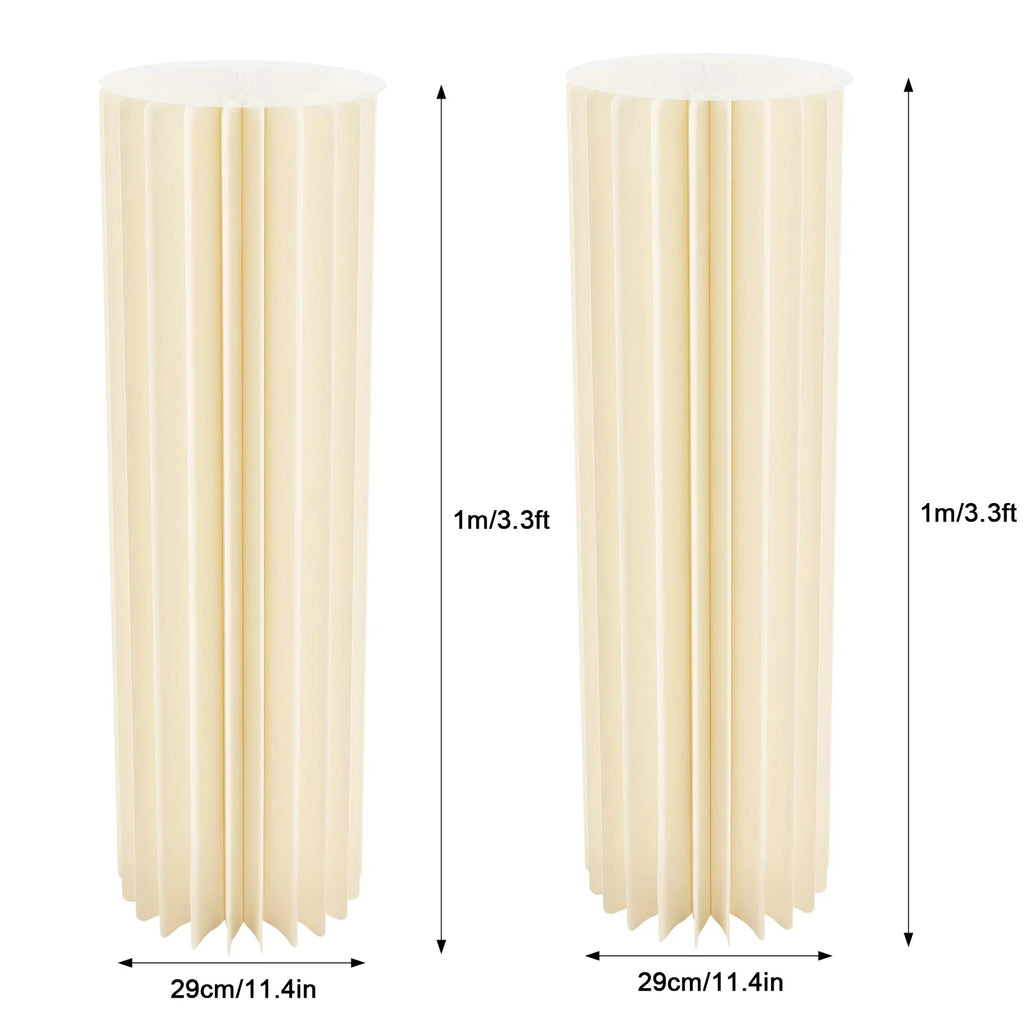 2PCS Honeycomb Cardboard Cylinder Pedestal Stands | 100cm Tall | 110lb Capacity
