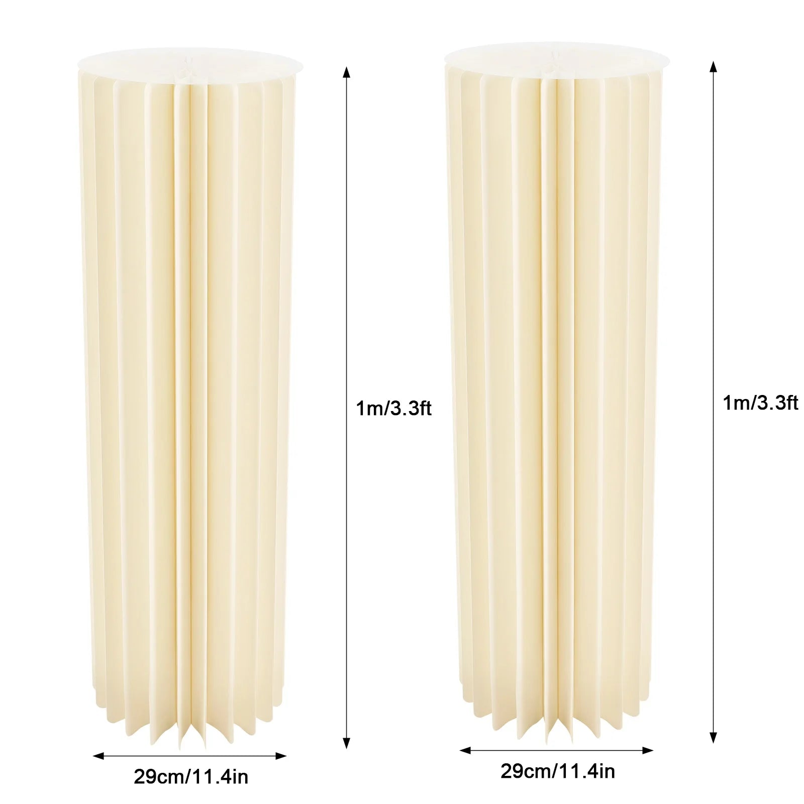2PCS Honeycomb Cardboard Cylinder Pedestal Stands | 100cm Tall | 110lb Capacity