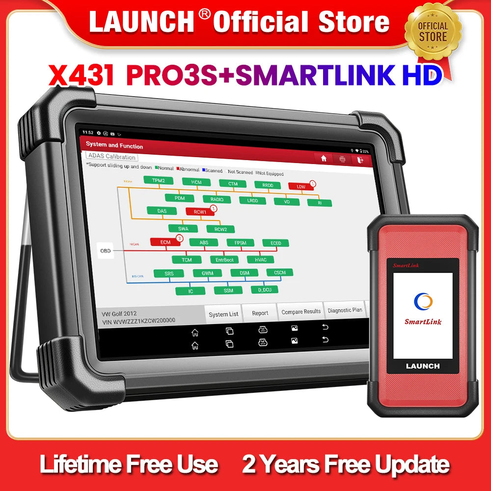 New Arrival-LAUNCH X431 PRO3S+ SmartLink HD 12V Car 24V Truck Full System Diagnostic Tools 10.1' INCH Auto OBD OBD2 Scanner