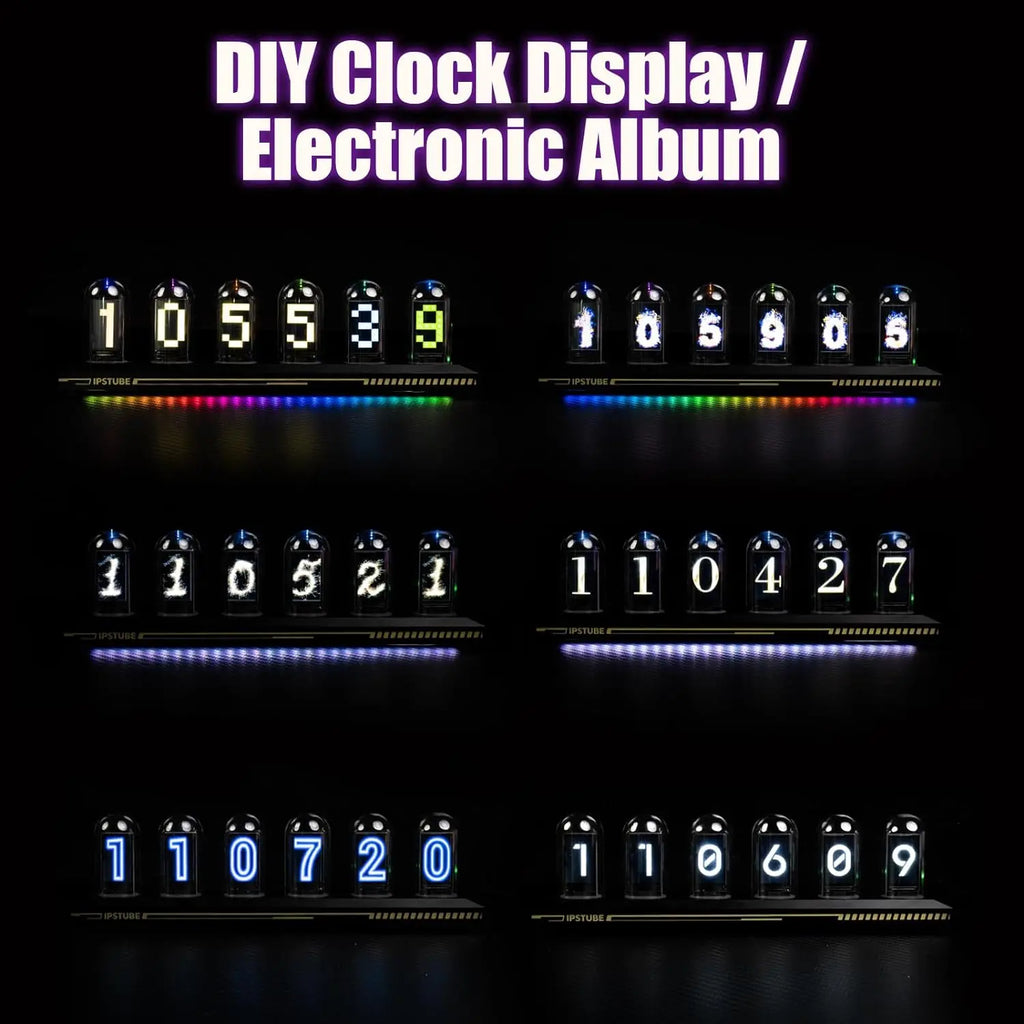 Nixie Tube Clock — Smart IPS Digital Desk Clock with App Control, 12/24H Display & 3 Light Modes