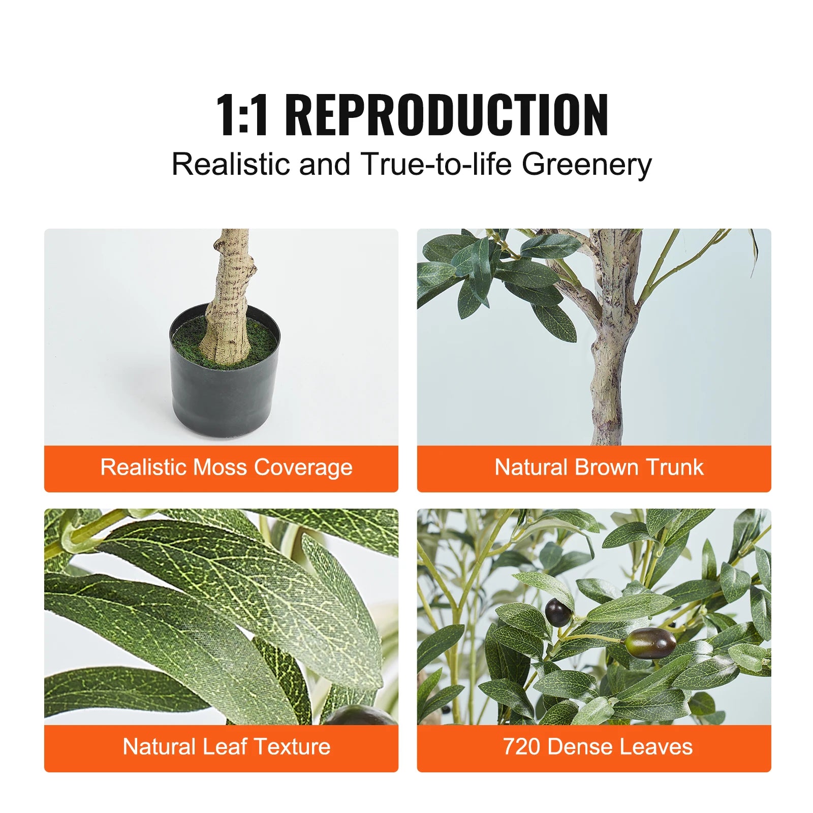 SucceBuy Artificial Olive Tree | 4ft / 5ft / 6ft | Lifelike Faux Plant for Home & Office