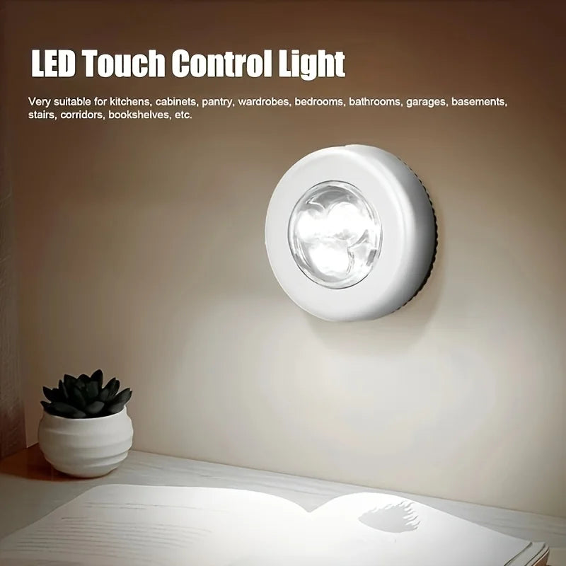 Mini LED Push Night Light — Self-Adhesive, Battery-Powered, No Wiring | 1, 4 or 10-Pack