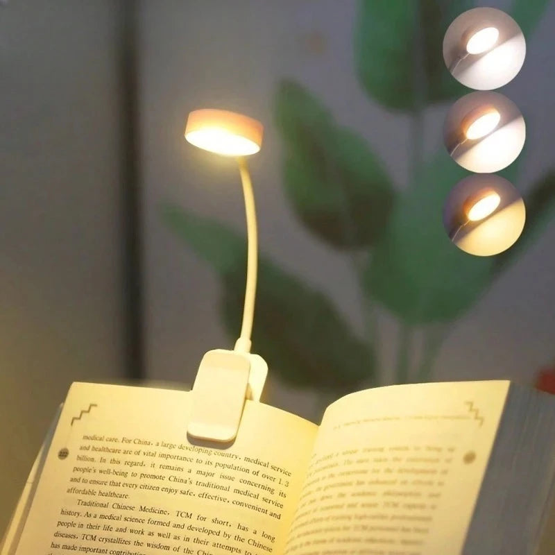 LED Clip-On Book Light | Portable Battery-Powered Reading Lamp with 3 Colour Modes & Stepless Dimming