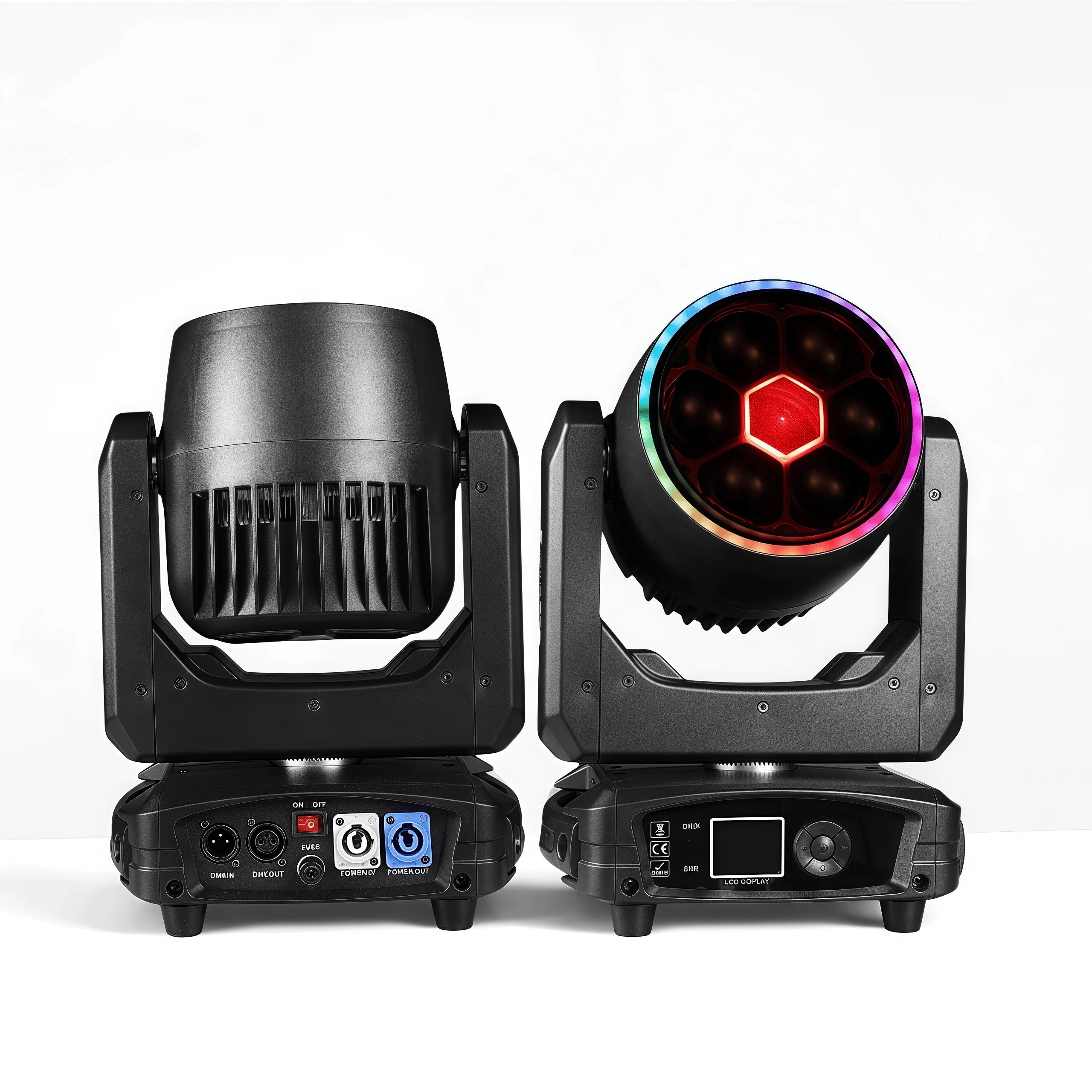 2PCS 7x40W Bee Eye Beam Wash Halo Effect Mini LED Moving Head RGBW 4in1DMX512 Control For DJ Disco Party Nightclub Wedding KTV