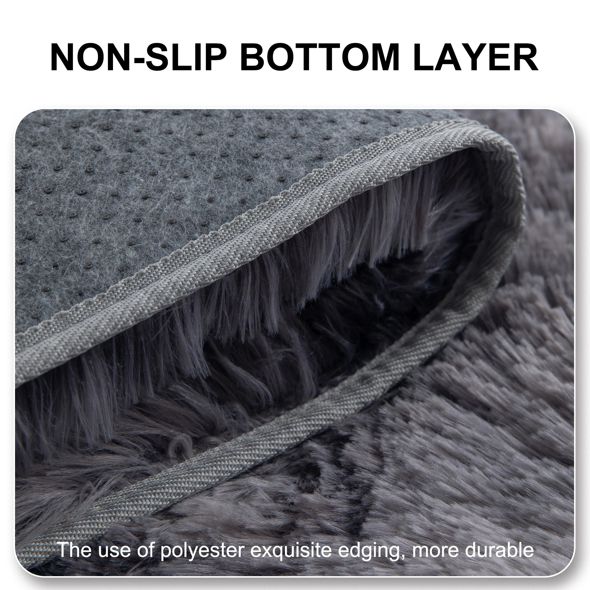 Ultra-Soft Puffy Rug - Anti-Slip Tufted Polyester Floor Mat for Bedroom, Living Room & Nursery