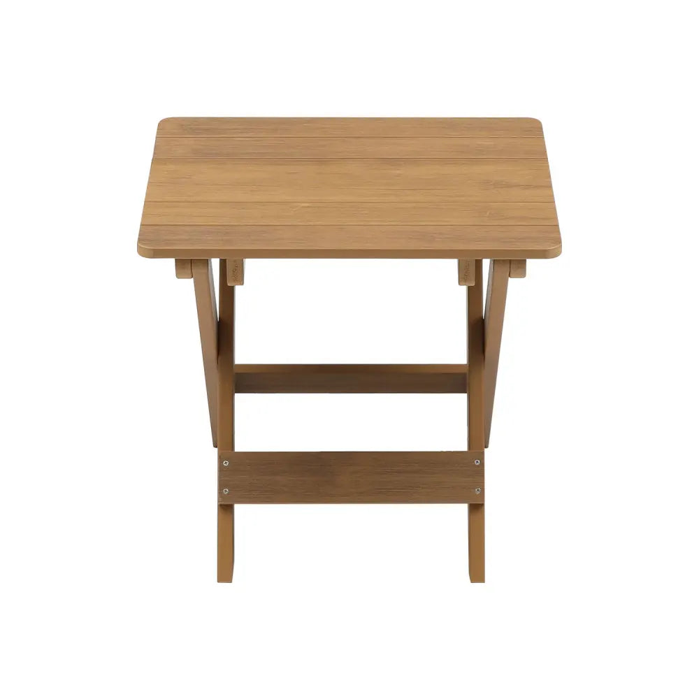 LISM Foldable Outdoor Bistro Set – Teak & HIPS Rectangular Table with 2 Chairs for Patio, Garden & Balcony