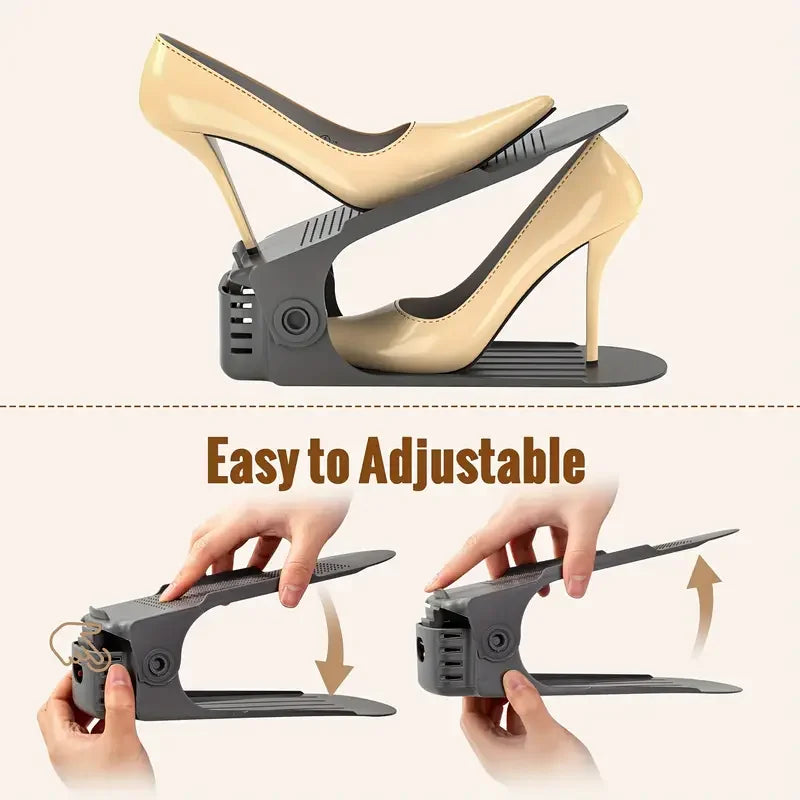 Shoe Slot Organiser Stackers – 20 Pack, Double-Layer Closet Rack, No Assembly Required