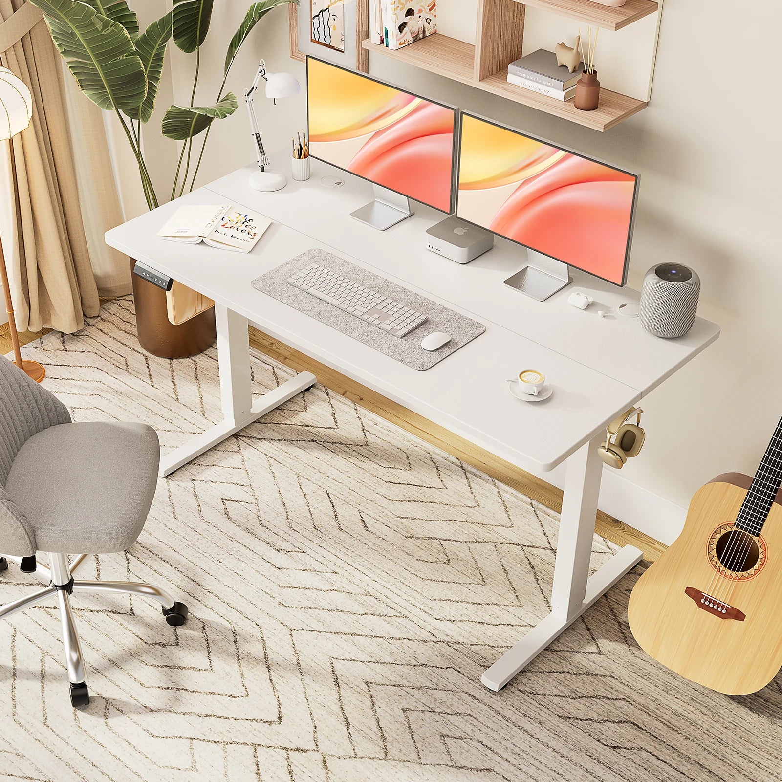 JHK Electric Standing Desk – Height Adjustable Sit-Stand Workstation with Memory Presets & Metal Frame