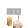 Transparent Multi-Hook Wall Organiser Rack - Seamless Adhesive Hanger for Bathroom, Kitchen & Hallway