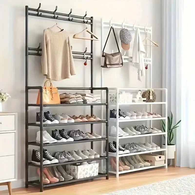Hallway Clothes Hanger & Shoe Rack – Entryway Organiser for Shoes, Coats, Hats, Bags & Umbrellas