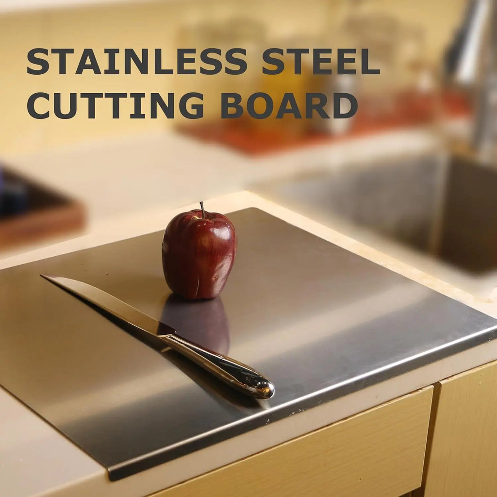 Large Stainless Steel Cutting Board 304 with Lid And Non-Slip Pad Kitchen Chopping Board for Meat