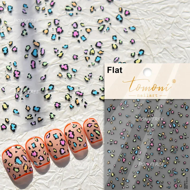 Retro Animal Print Nail Art Stickers – Gold Stars, Leopard, Zebra & Cow Print Manicure Decals