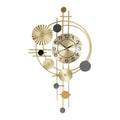 Large Gold Decorative Wall Clock — 17.7" × 30.7", Silent Sweep Movement, Modern Iron Art for Living Room & Bedroom
