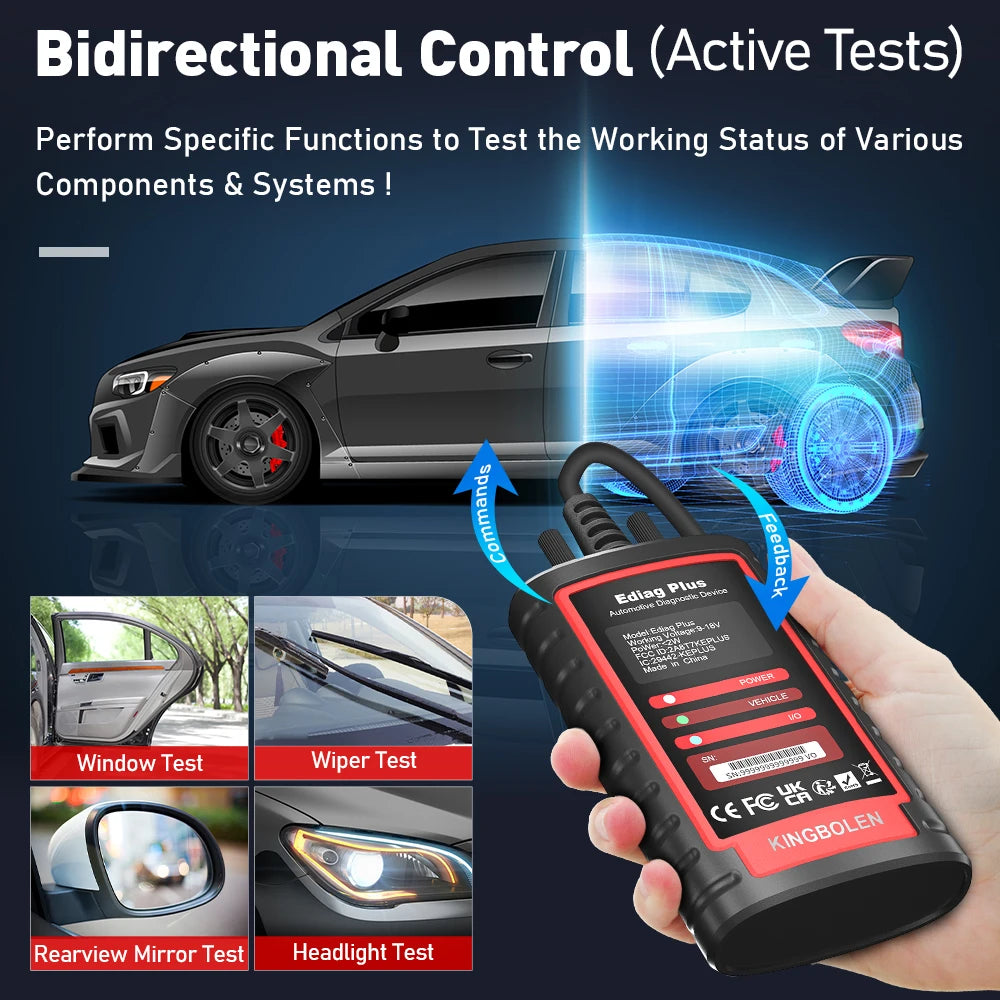 KINGBOLEN Ediag Plus Thinkdiag 2 OBD2 Scanner Support CAN FD 16 Reset Bidirectional Control ECU Coding OBD2 Diagnostic Scanner