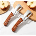 2-Pack 2-in-1 Vegetable & Fruit Peeler with Bottle Opener — Stainless Steel Blade, Wooden Handle, Zero Snag