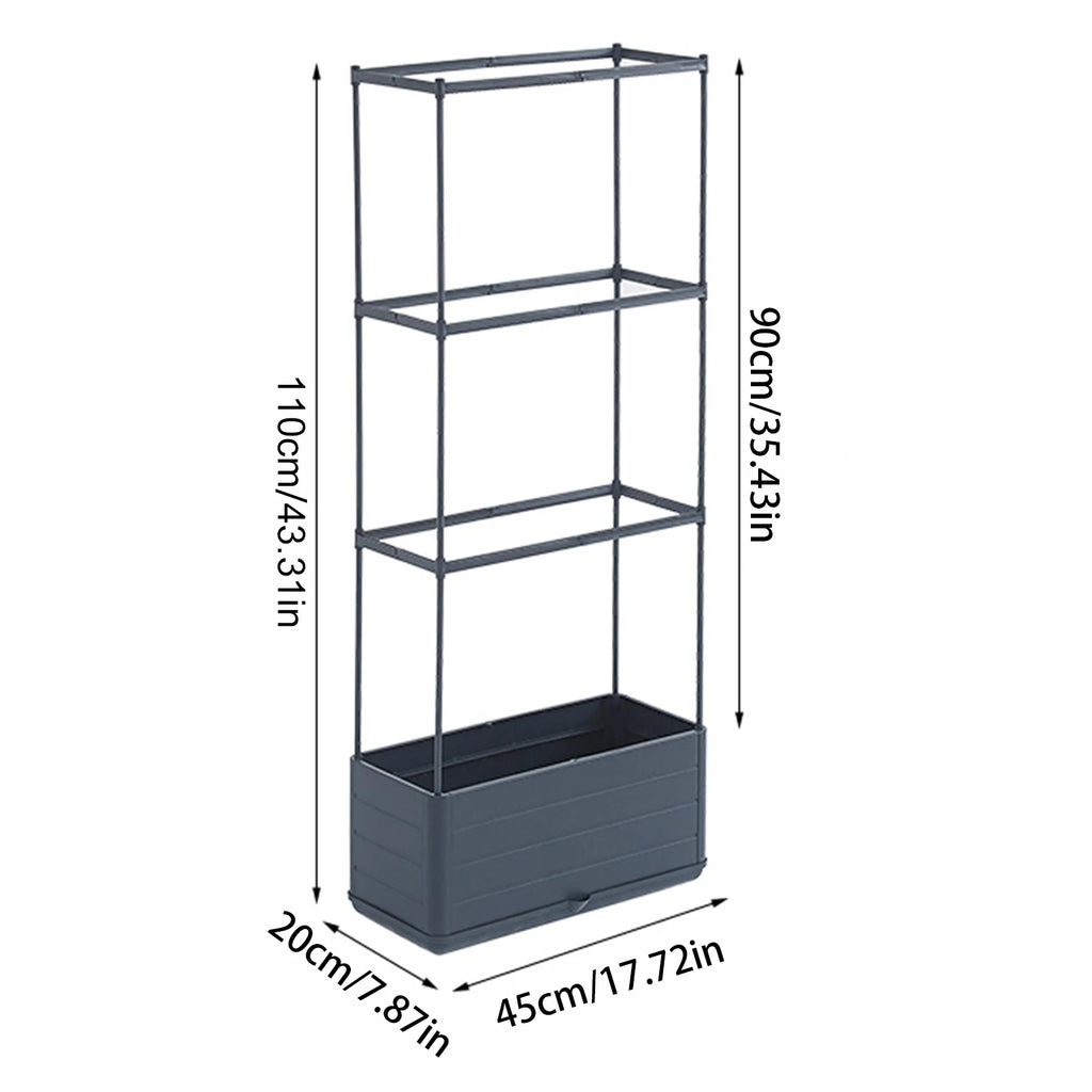 Raised Garden Bed Planter Box with Trellis – Self-Watering, Modular Plant Support for Climbing Vegetables & Patio