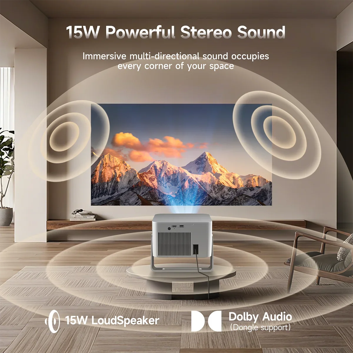 Magcubic HY350GTV 1080P Projector | 900 ANSI, Google TV, Auto Focus & 4K TV Stick Included