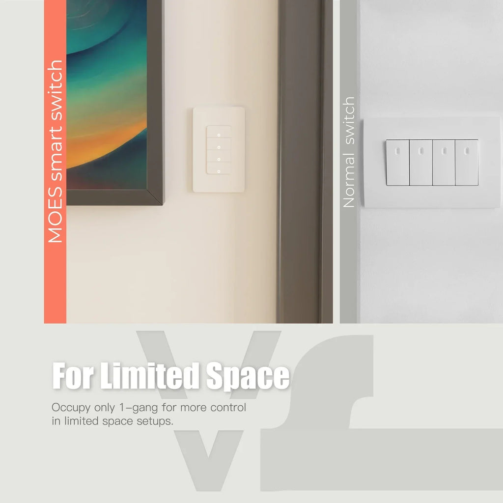 MOES ZigBee Smart Light Switch | US Push Button, Works with Alexa & Google Home, Neutral or No-Neutral