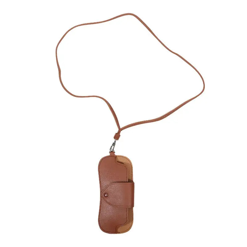 PU Leather Glasses Bag Sunglasses Case Portable Myopia Frame Protector Pouch Hanging Neck Lanyards Reading Eyewear Storage Box