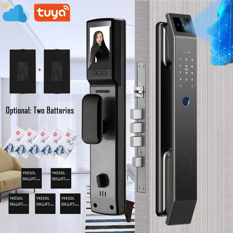 YKESDL D14P Smart Door Lock | 3D Face Recognition, Fingerprint, Camera, WiFi & App Control