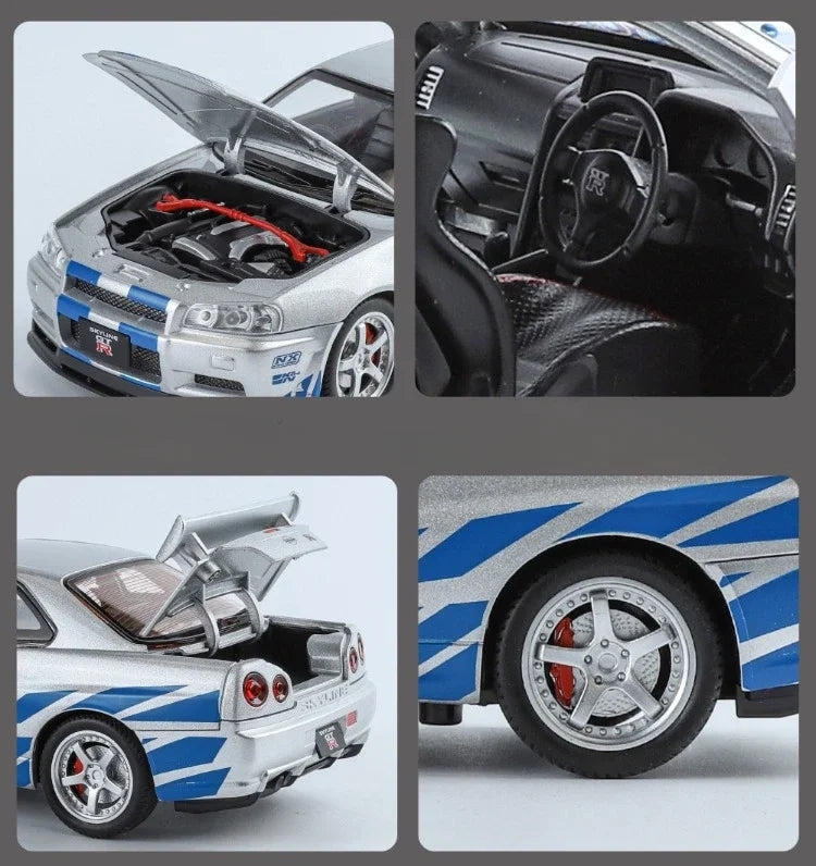 Nissan Skyline GT-R R34 1:24 Die-Cast Model Car