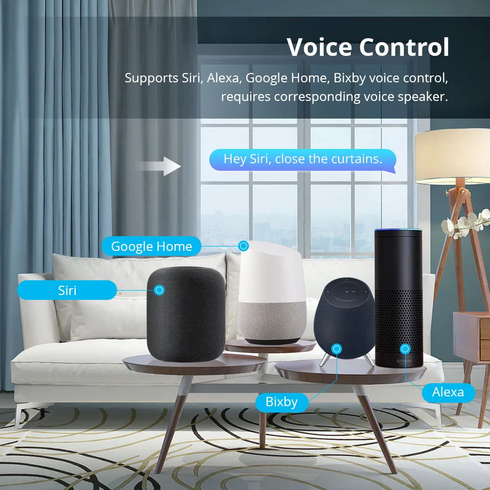 Zemismart Smart Electric Curtain Track — Matter over WiFi, Works with HomeKit, Alexa, Google Home & SmartThings