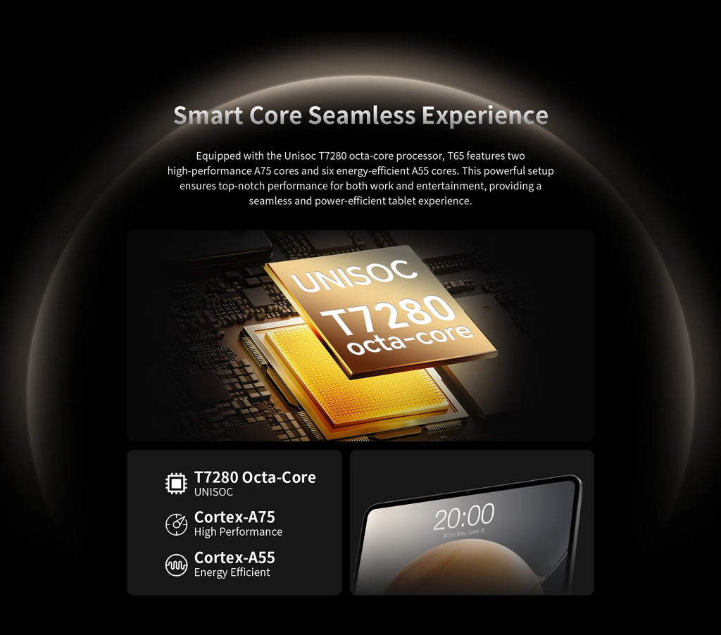 Teclast T65 Tablet 13.4" 2K 120Hz Android 16 Tablets Unisoc T7280 Octa Core Max 26GB RAM 128GB ROM 8000mAh 4G LTE
