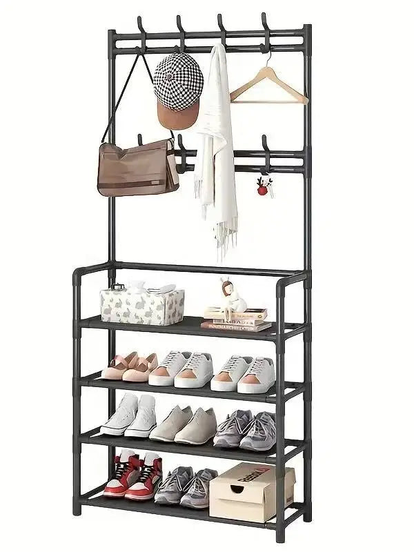 Hallway Clothes Hanger & Shoe Rack – Entryway Organiser for Shoes, Coats, Hats, Bags & Umbrellas