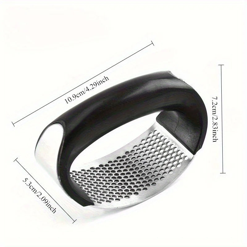 Stainless Steel Garlic Press Rocker - Easy-Squeeze Garlic Mincer & Kitchen Tool