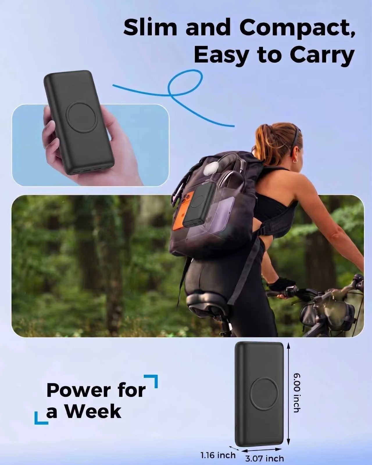20000mAh Wireless Power Bank 22.5W PD Fast Charging 15W Wireless Charger USB C 5 Ports Portable Charger External Battery Pack for iPhone 16 15 14 Pro Max Samsung Galaxy S25 S24 Ultra iPad Tablet