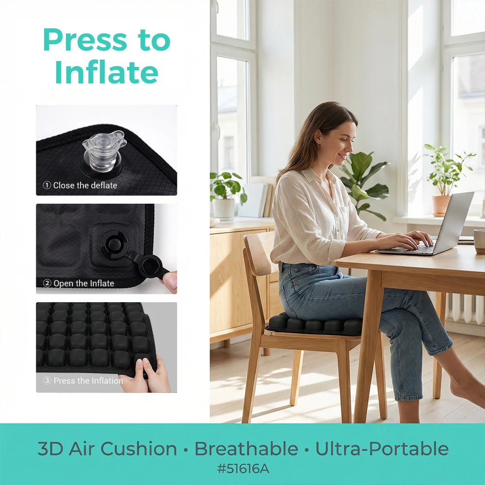 49-Cell Air Seat Cushion – Breathable Knitted Ergonomic Cushion for Office, Home & Outdoor Use
