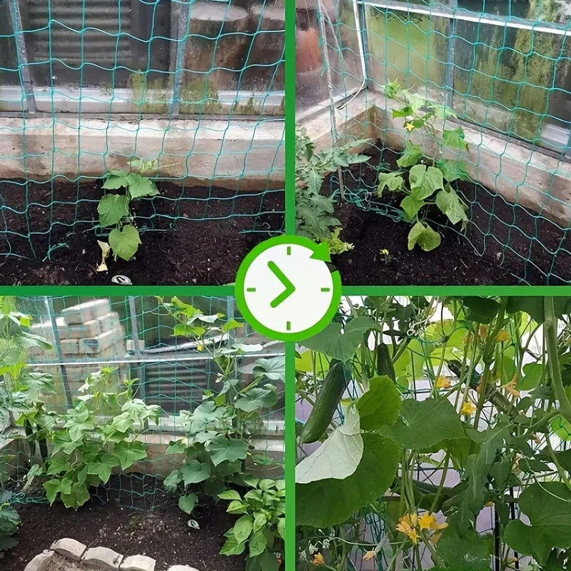 Heavy-Duty Polyester Garden Trellis Netting – Square Mesh Grow Net for Climbing Plants, Vegetables & Pergolas