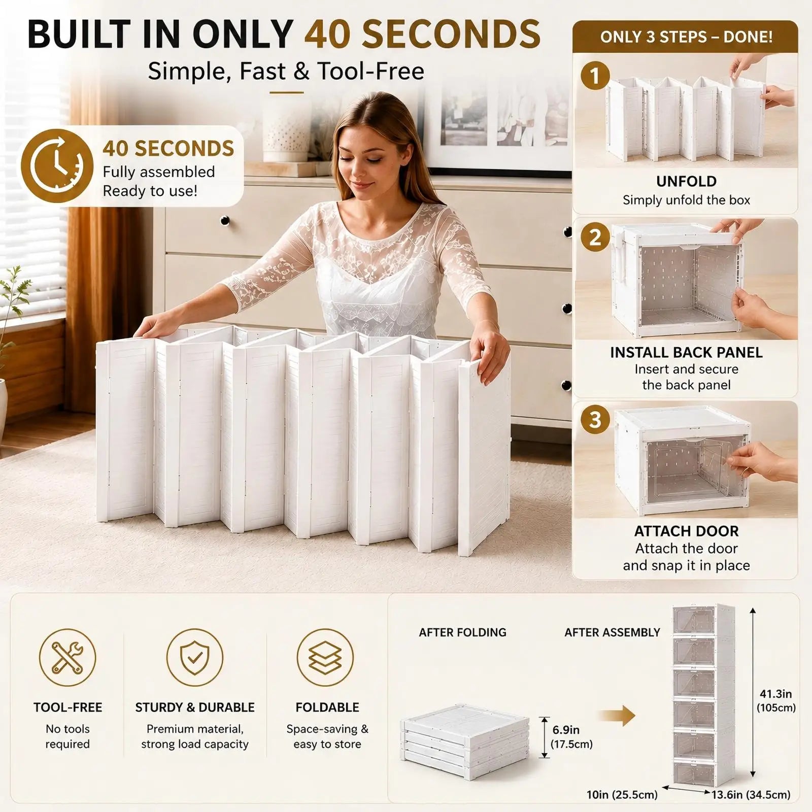 6-Layer Foldable Transparent Shoe Storage Box – Stackable, Dustproof & Ventilated Organiser