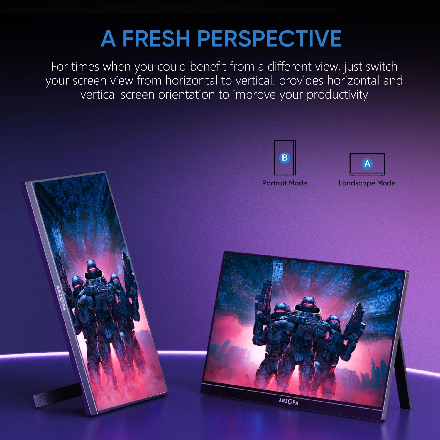 ARZOPA 16.1 Inches Portable Gaming Monitor 144Hz 100% SRGB 1080P FHD IPS Screen Second Screen for Switch, Xbox, PS5, Laptop, Mac