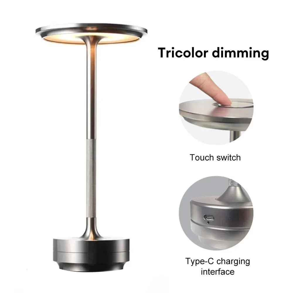 KFV Rechargeable Wireless Table Lamp – Set of 2, Dimmable LED Touch Sensor Night Light for Bedroom, Hotel & Bar