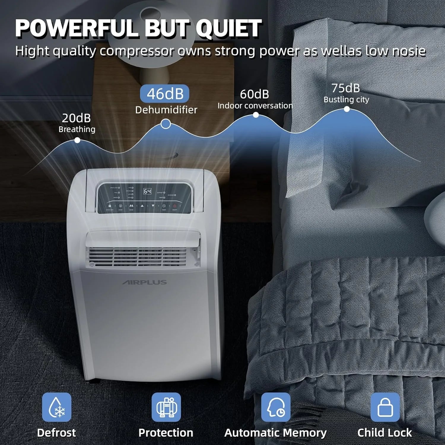 AIRPLUS 70 Pint Dehumidifier for Home Basements Large Room