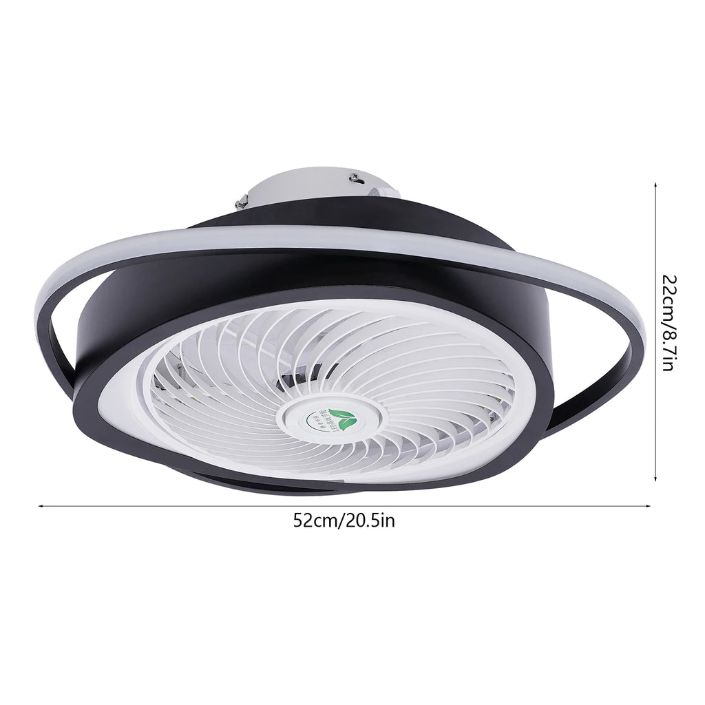 20" LED Ceiling Fan with Light — Remote Control, Dimmable, 3 Speeds, Invisible Blade, Low Profile