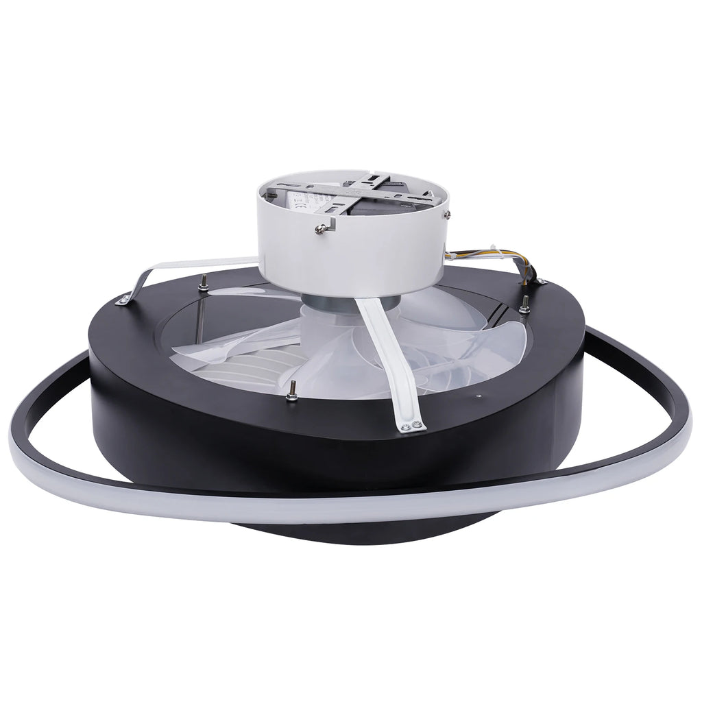20" LED Ceiling Fan with Light — Remote Control, Dimmable, 3 Speeds, Invisible Blade, Low Profile
