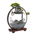 Ceramic Tabletop Fountain with Mist, LED & Deer Figurine | Indoor Zen Decor