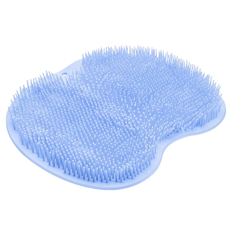 Shower Foot Scrubber & Back Washer Mat - Wall-Mounted Exfoliating Bath Pad with Suction Cups