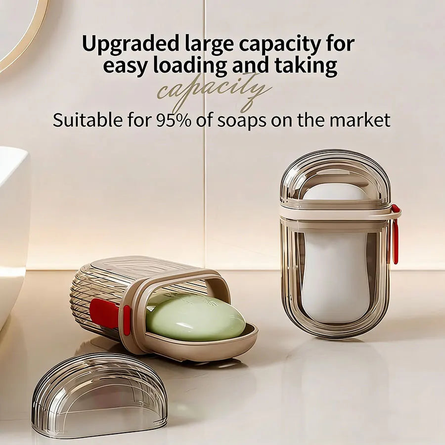 Portable Travel Soap Box with Lid, Portable Sealed Drain Soap Container, Suitable for Travel and Outdoor Leisure.